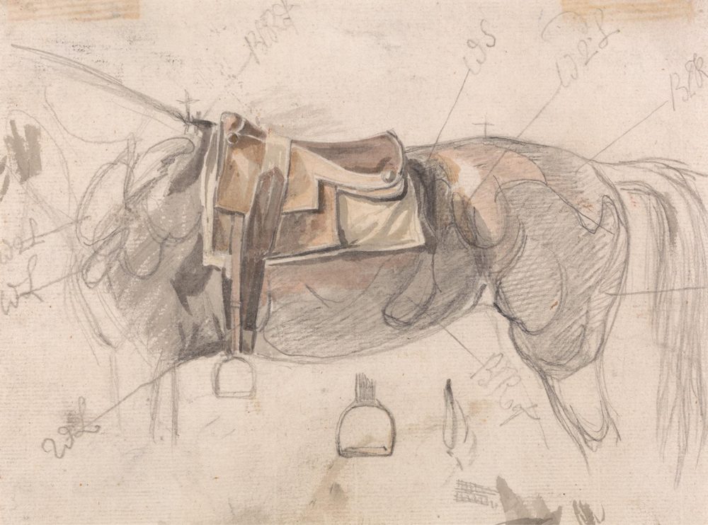 Racing flat saddle study — minimal tree, no cantle, lightweight construction